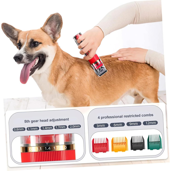 Supvox Бездротова акумуляторна машинка для грумінгу домашніх тварин, тример, тиха, з LCD дисплеєм, миється, 11 штук, для собак і котів