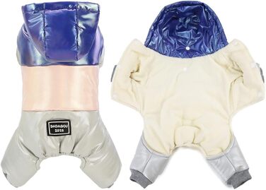 Тепла куртка для собак Izefia Winddichte, для холодної погоди, 4 ноги, теплий зимовий комбінезон для маленьких собак та котів (S, Синій)