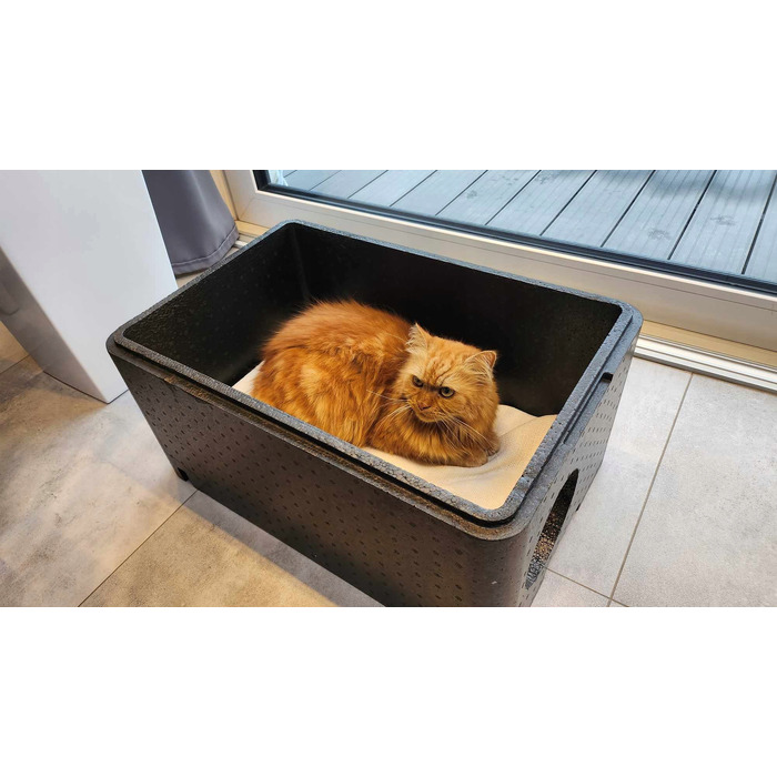 Великий будинок для кота Piocelan, міцна тепла будка 60x40x30 см