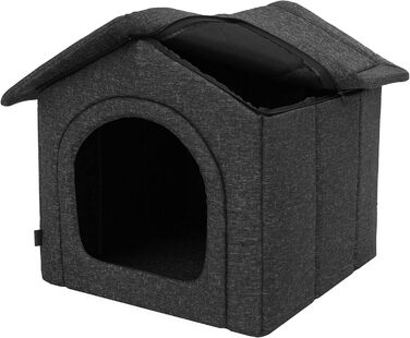 Будка для собак, вольєр, зона відпочинку: графітові екологічні шнури + чорний Оксфорд, R6: 72 x 76 см