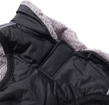 Тепла флісова нашийникова куртка для собак середніх порід, водонепроникна бавовняна куртка для холодної зими, чорний колір, розмір M