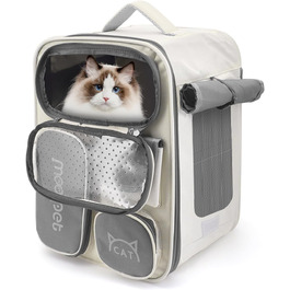 Рюкзак для кота та маленьких собак з вентиляцією, безпечною лінійкою та килимком для тварин