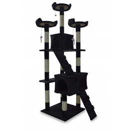 Високий когтеточка-комплекс Animel, чорний, 170 см, 7 рівнів, сизаль