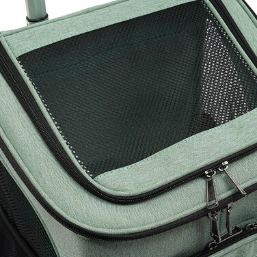 Транспортна переноска для собак та котів з колесами, складна, рюкзак для тварин з телескопічною ручкою, переноска для великих котів та маленьких собак з дихаючою сіткою, рюкзак для домашніх тварин до 9 кг (зелений)