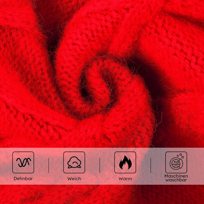 Теплий зимовий светр для собак середнього розміру Queenmore (M, червоний) - для такс, бульдогів, чихуахуа, коргі