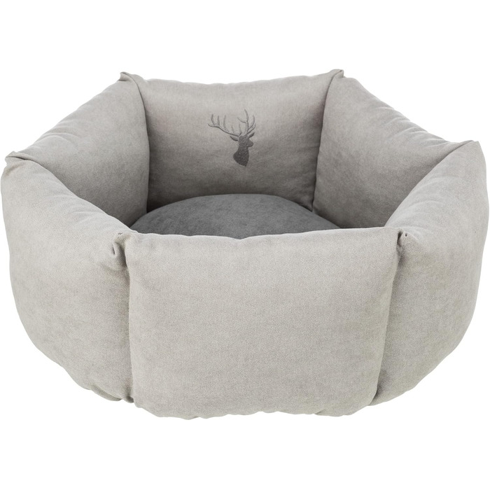 Тріксі Ле́ні - лежанка для собак, 60x50 см, пісок/сірий - зручне місце для сну, кошик для собак середніх порід, неслизька та пральна - 37993