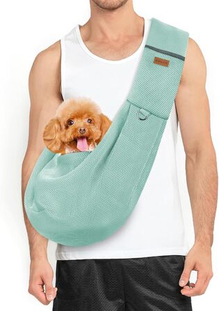 Переноска для собак Classycoo - дихаюча сітка, сумка для домашніх тварин, переноска для котів, з безпечною шнуркою, для тварин до 8 кг (М'ятно-зелений)