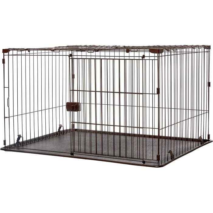Клітка для собак та котів Iris Ohyama STS-1200TY, 66 см, коричнева, з дахом та замикаючоюся дверима, для внутрішнього та зовнішнього використання