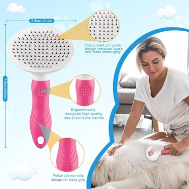 Бурштук для тварин: для котів та собак, видаляє підшерсток, самоочищується, рожевий