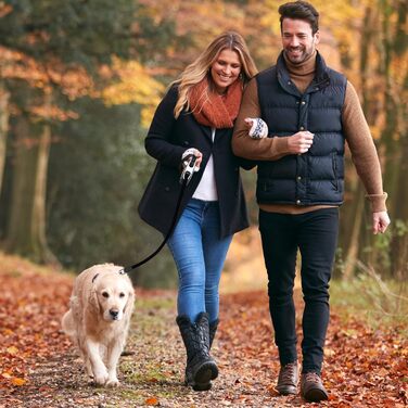 Леєнка для собак MoYouno 8 м з відтягувачем та тримачем для пакетів, чорна