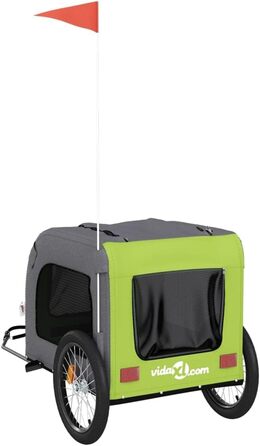 Фahrradanhänger Festnight: Причіп для велосипеда для собак чорного та сірого кольорів, 45 кг, зелено-сірий