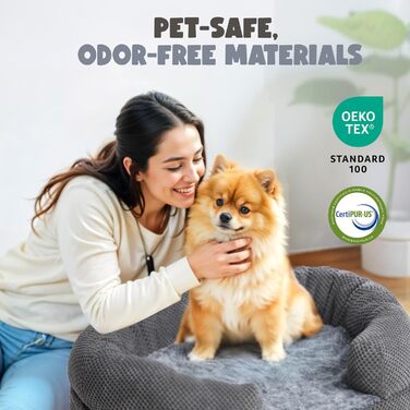 Ортопедичне ліжко для собак середніх порід, овальне диван-ліжко з бортиками та м'яким пінопластом з ефектом 