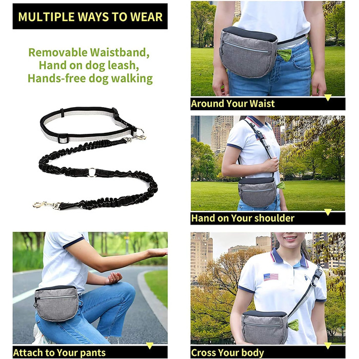 Сумка для корму для собак, сумка для ласощів, водонепроникна сумка для корму, сумка для ласощів, миска для їжі та подорожей, для тренувань собак та зберігання корму (Блакитна)