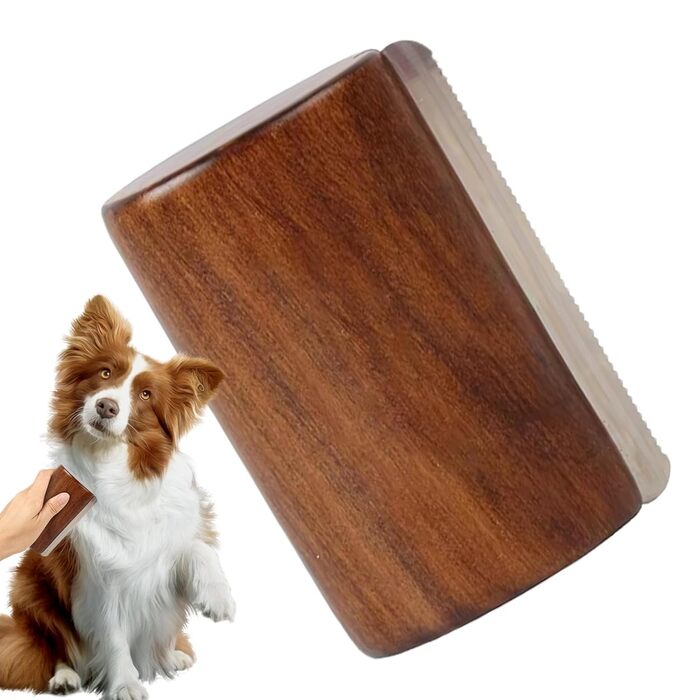 Щітка для видалення шерсті собак та котів з дерев'яною ручкою | Догляд за шерстю для довгошерстих тварин, 12,8 x 6,9 см