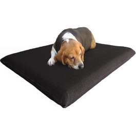 Лежанка для собак з Memory Foam, водонепроникний вкладиш, знімна наволочка - 2 розміри, 12 кольорів, чорний Canvas (середній, 34'X27'X3')