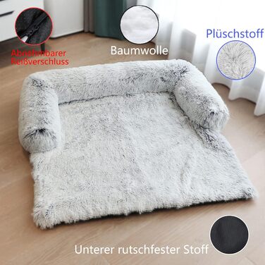 М'яке ліжко для собак, ковдра, подушка для собак середніх та великих порід, килимок для собак та котів, захист дивану, кошик для котів (S, чорний)