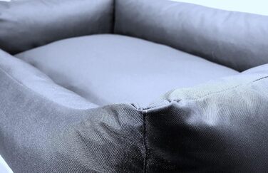 Водонепроникне собаче ліжко 4L Textil Koko для великих собак, корзина, знімний та пральний чохол, подушка, графіт (80x60 см, сірий)