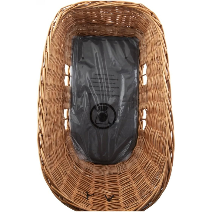 Кошик для велосипеда Basil Pasja – задній, MIK-система, плетіння з лози, з подушкою та адаптерною пластиною, 30 літрів, натуральний колір