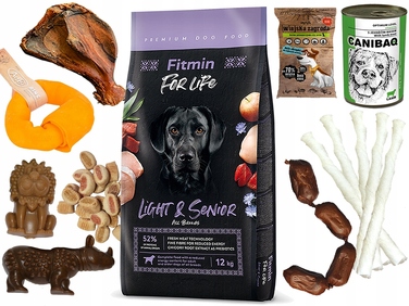 Корм для дорослих та літніх собак FITMIN Dog For Life Light Senior, 12 кг
