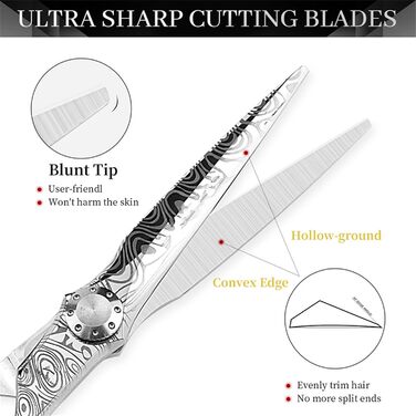 Набір професійних ножиць для грумінгу собак 6 дюймів: прямі та розріджуючі ножиці з нержавіючої сталі 440