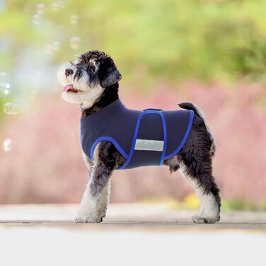 Жилет-заспокоювач для собак IECOii, регульований, з світловідбиваючими смугами, для собак маленьких порід, розмір S (XS, обхват грудей 30-41 см), темно-синій