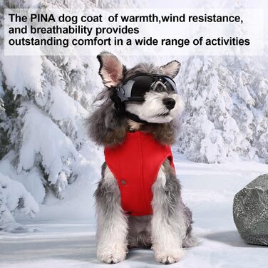 Зимовий одяг для собак PINA Hund: тепла куртка, жилет та вітрозахисний одяг для малих та великих собак, червоний колір, розмір S (Getaway Solids)