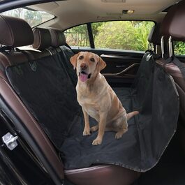 Автомобільний аксесуар для собак Todeco: зручний, миючий, знімний автокрісло для великих та середніх собак з фіксатором, кишенями та водонепроникним покриттям (чорний)