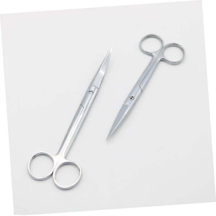 Ножиці для грумінгу тварин з нержавіючої сталі, 2 шт. (пряма та вигнута насадки)