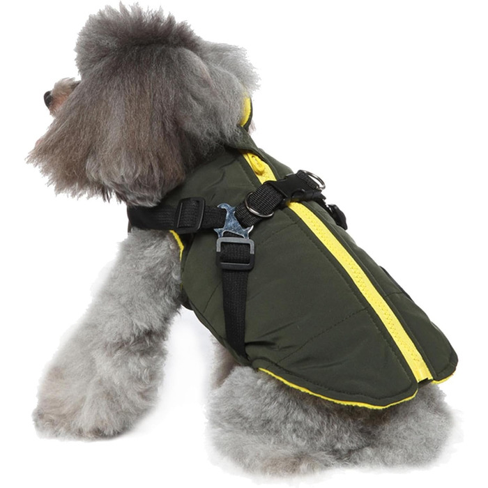 Зимовий теплий одяг для собак з блиском, тепла куртка для цуценят, собак середніх та великих порід (зелений, L)