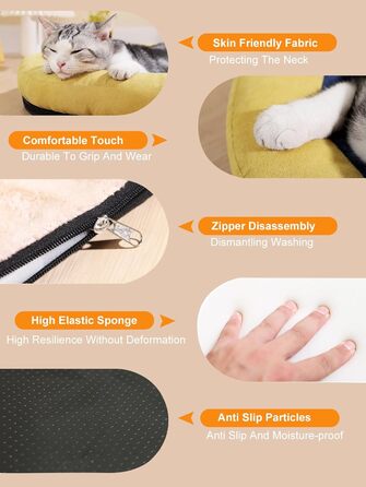 Ортопедичне ліжко для собак PETCUTE великих порід, зручне, з антиковзною основою та знімним чохлом, блакитне