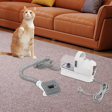 Професійний триммер для собак та котів 7-в-1 з пилососом, 400W, 13000Pa, 6 насадок, ножиці та точилка для кігтів