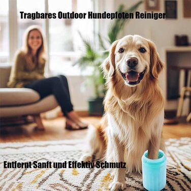 Очищувач лап для собак, портативний для прогулянок, силіконові щітки, Ø5/6/7 см, видаляє бруд (зелений, L)