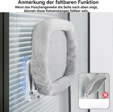 Кішка ліжко гамак для вікна, гамак для котів без мотузки, складане ліжко для котів на вікно з присосками, стабільний гамак для котів, вантажопідйомність 15 кг, сірий колір