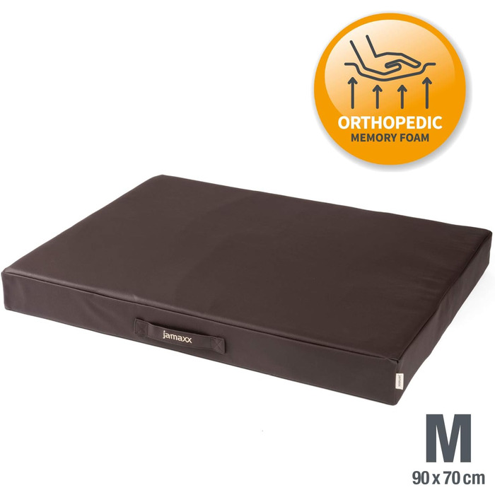 JAMAXX® Преміум подушка для собак, лежанка для собак, канва, ортопедична, memory foam, середні породи, вінтажна канва, матрац PDB1017 M, 90x70/65 см, коричневий