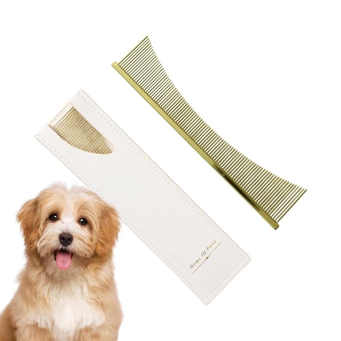 Гребінець для собак від ковтунів, щітка для догляду за шерстю | Також підходить для котів. Інструмент для видалення ковтунів, для цуценят, довгошерстих порід, щоденний догляд, після купання (золотий)
