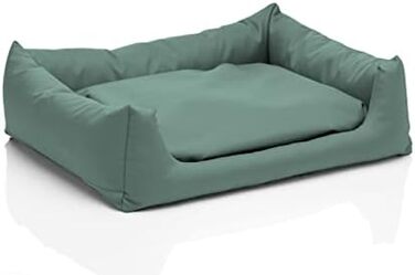 Лежанка для собак Juelle Pola - м'яке ліжко для великих собак, знімний чохол, прання в машині, пухнасте ліжко, собаче ліжко/софа, розмір L (100x80 см), колір: Темний м'ятний