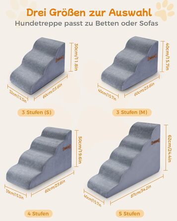 Сходинки для собак 5-ступеневі, 60 см - зручні сходи для тварин на диван та ліжко, антиковзкі, для маленьких собак та котів