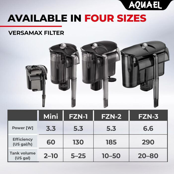 Фільтр для акваріума Aquael Versamax 500 л/год чорний