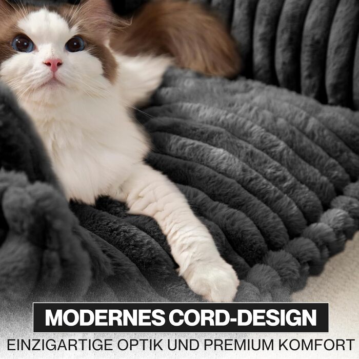 Софа для домашніх тварин Noviclass® Chaffar: ортопедична, стильна, з тканини Cord, розмір M (80 см)