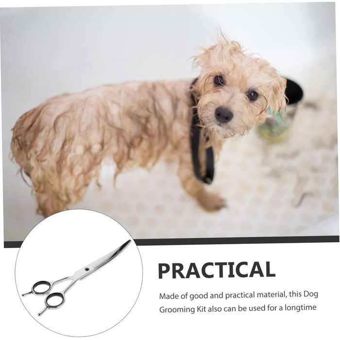 Професійна ножиця для собак та котів з ергономічною ручкою. Високоякісна сталь, безпечна та зручна для грумінгу.