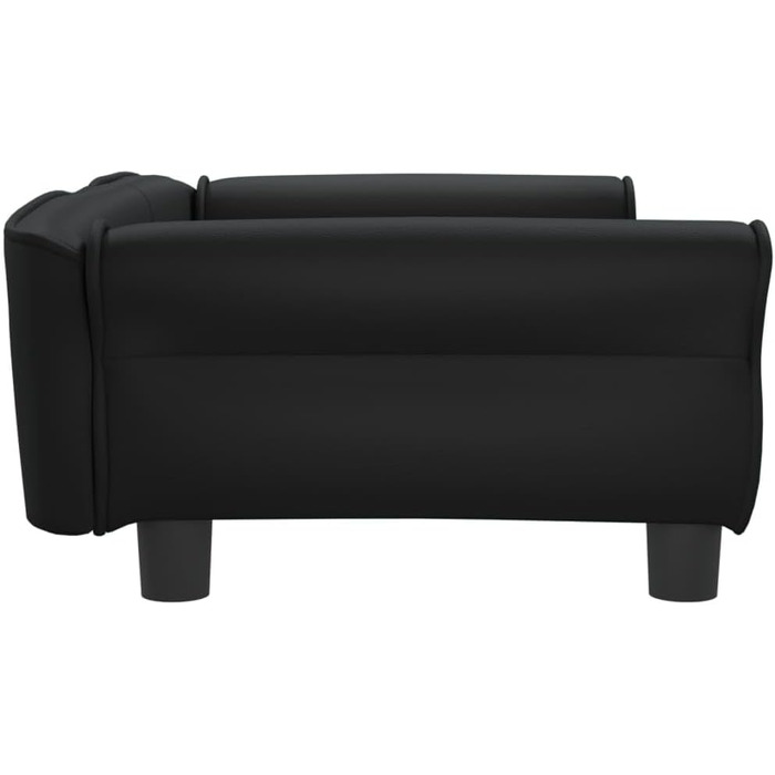 Софа для собак Festnight, ліжко для маленьких собак і котів, м'яке крісло з штучної шкіри, 95x55x30 см (Чорний)