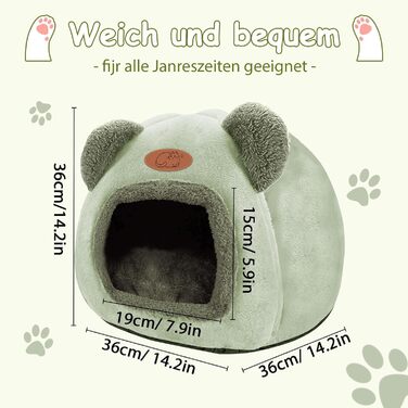 Кіт Будинок ТоКінЦен, Миючий, для Кішок, Кроликів, Собак, з Антиковзким Дном та Знімним Матом, Зелений