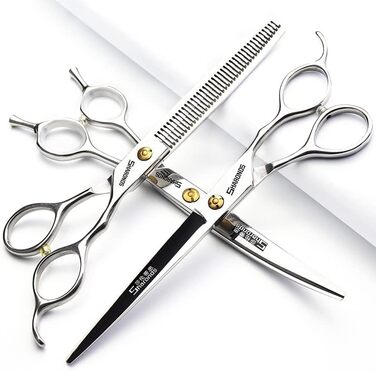 Професійні перукарські ножиці для стрижки та проріджування волосся, 7 дюймів, сталь 440C, набір (3 шт.)
