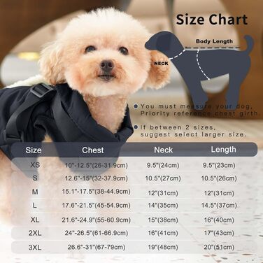 Тепла куртка для собак з повдком, флісова підкладка, зимовий одяг для цуценят, вітронепроникний жилет для маленьких собак, хакі, розмір M (Великий (Упаковка з 1), Чорний (Повдець))
