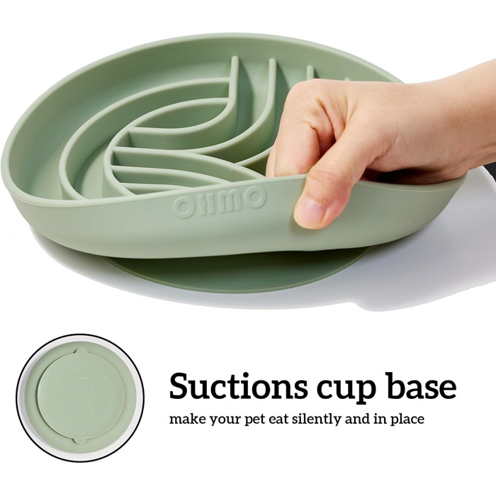 Миска OHMO Anti-Schling Napf для собак (Дерево життя), миска протиковтання для собак, котів, цуценят, здорове харчування, запобігання здуття живота, антиковзаюча, екологічне силікон, світло-зелений, L-Дерево життя