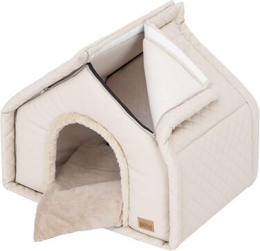 Будинок для собак та котів, великий, 42 x 32 см, бежевий