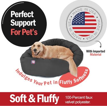Ліжко-бублик для собак Pet Products, 40 дюймів, сіре