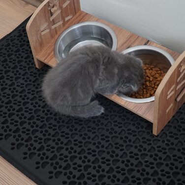 Килимок під лоток для котів, чорний 60x74 см, двошаровий, з EVA, водонепроникний, великий розмір