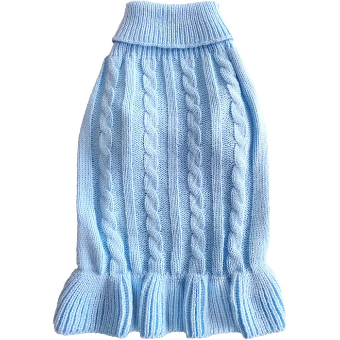 Світшот для маленьких собак, в'язаний одяг для котів, теплий зимовий одяг для кошенят, цуценят, розмір XS, світло-блакитний, X-Small