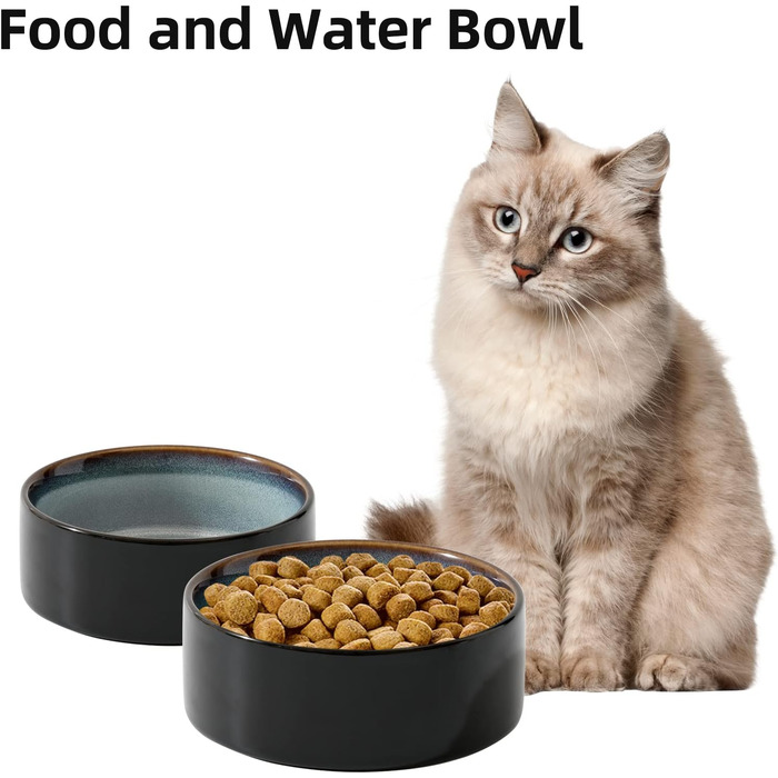 Кігті для котів Havniva: 2 шт., кераміка, зірка, годівниця та миска для води (13 см), чорний колір